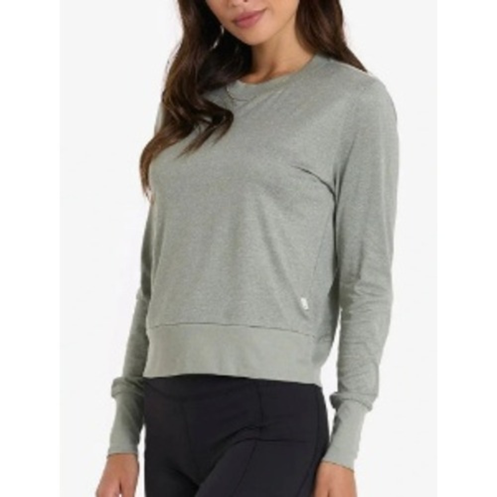 Vuori Long Sleeve Halo Crew Sage Green Heather Sweatshirt VW241 Womens Medium